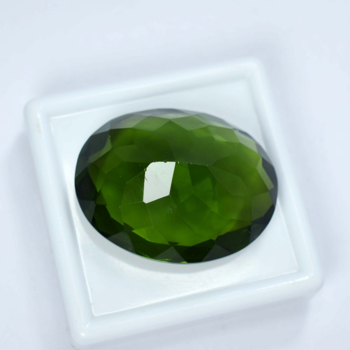 Lab-Created Excellent Oval Cut Green Amethyst 72.15 Ct CERTIFIED Loose Gemstone