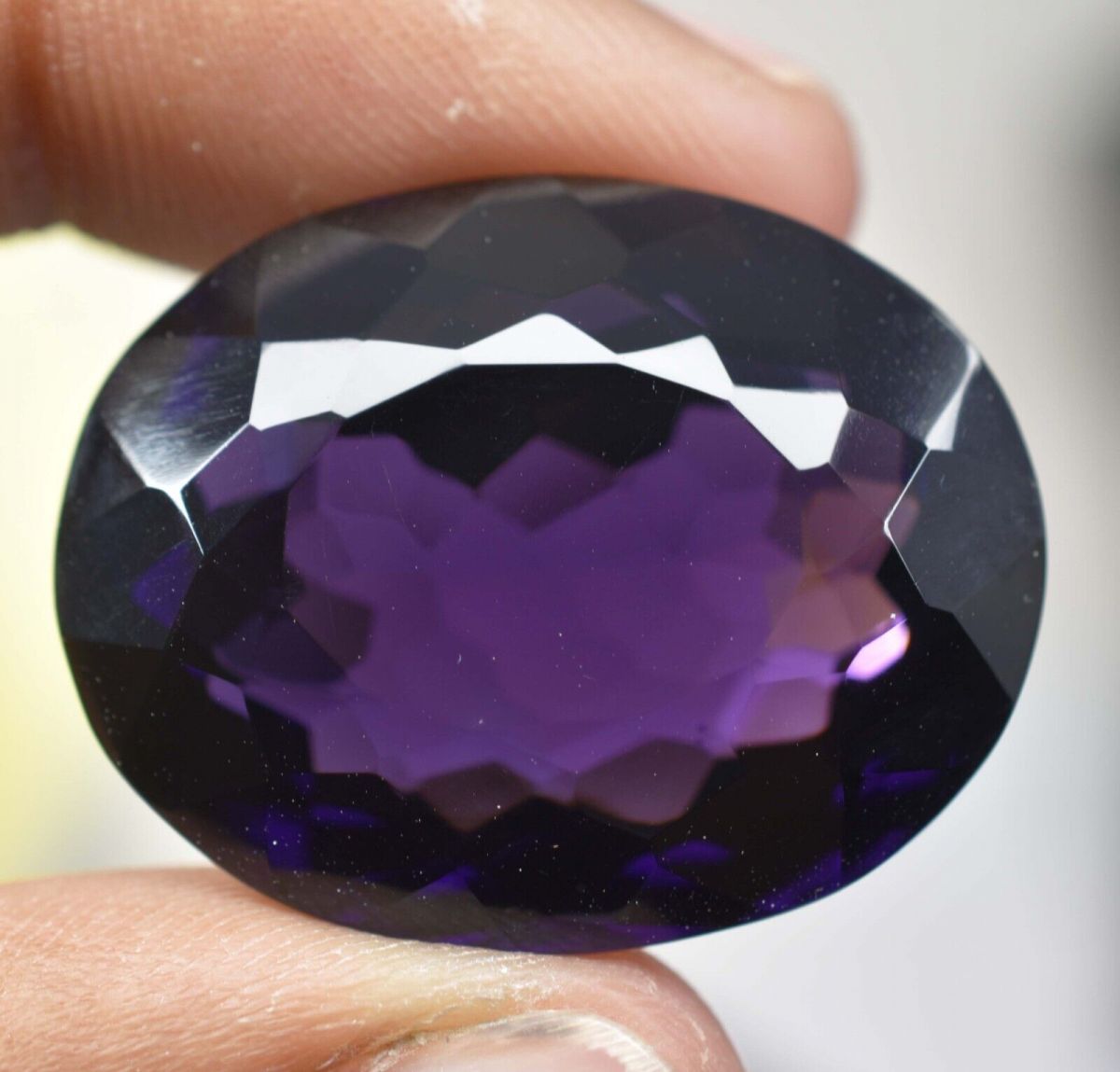 AA++Natural Purple Amethyst Oval Cut CERTIFIED 62.23 Ct Loose Gemstone