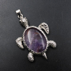 Jwelery Gift 179.50 Ct Natural Purple Amethyst Turtle Fancy Silver 925 Pendant