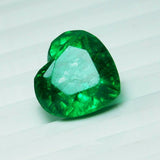 Colombian Certified Heart Cut Emerald 8.23 Ct on clean white surface