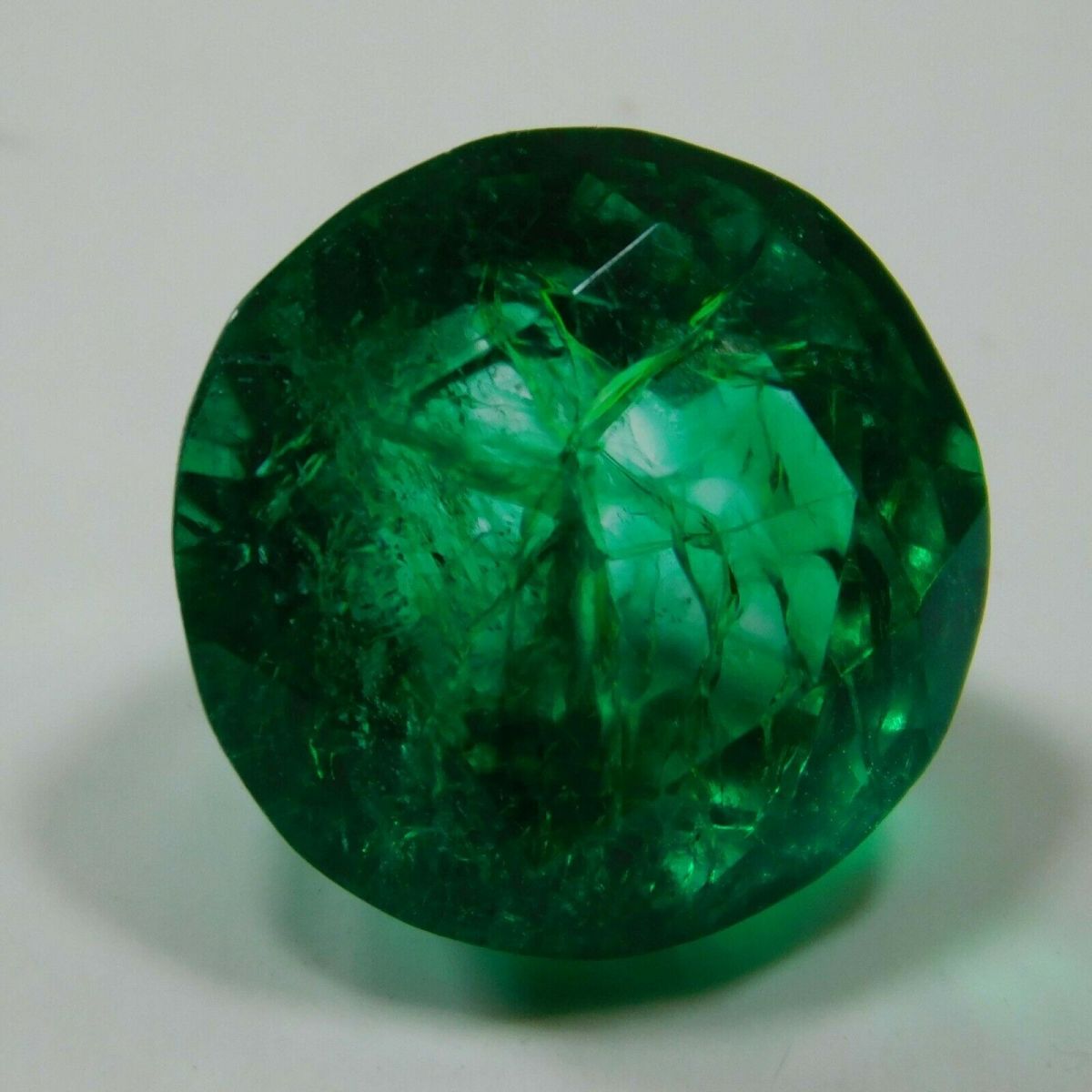 Dark Green Colombian Emerald Natural Round Cut CERTIFIED 6.52 Ct Loose Gemstone
