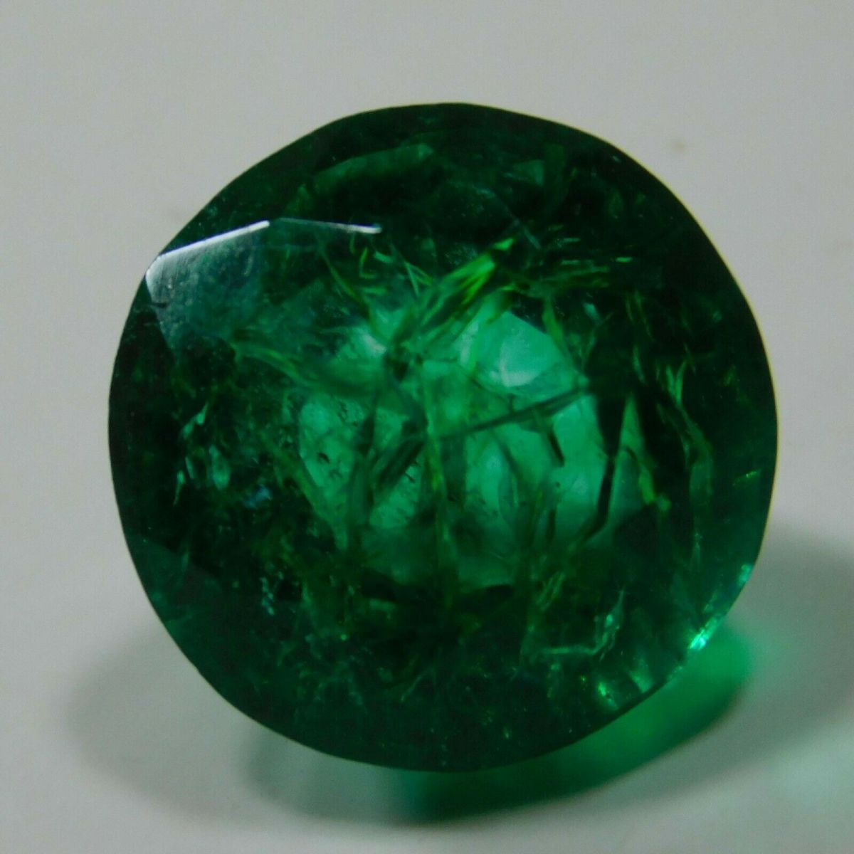 Dark Green Colombian Emerald Natural Round Cut CERTIFIED 6.52 Ct Loose Gemstone
