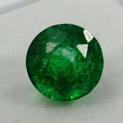 5.23 Ct Natural CERTIFIED Emerald Round Cut Green Colombian Loose Gemstone