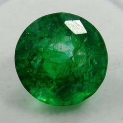 5.23 Ct Natural CERTIFIED Emerald Round Cut Green Colombian Loose Gemstone