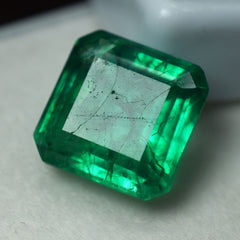 9.52 Carat Natural GREEN EMERALD Square Shape Loose Gemstone CERTIFIED