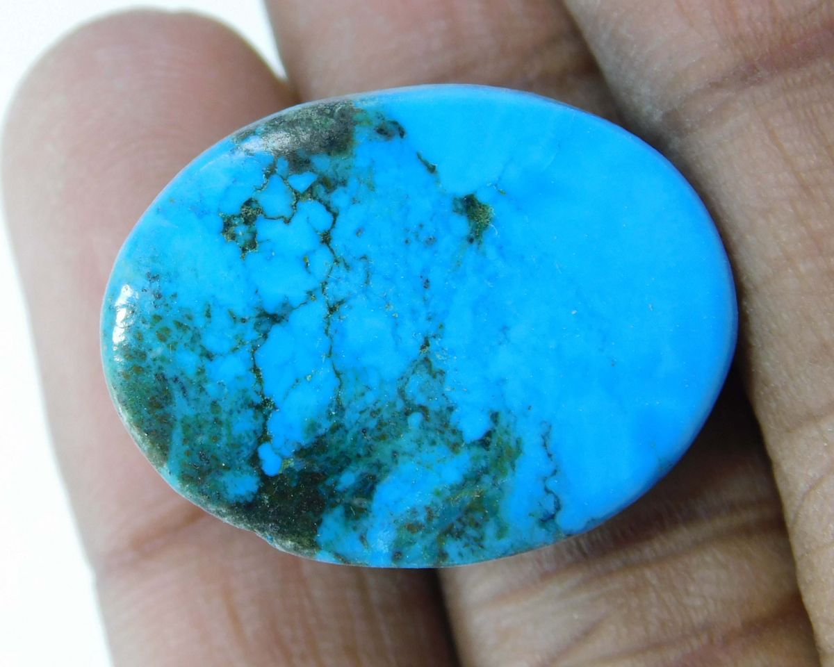 Natural Blue Turquoise Oval Shape 34.60 Ct CERTIFIED Loose Gemstones