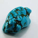 Turquoise stone with brown inclusions on a white background