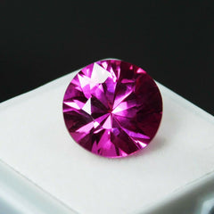 10 Ct Natural Pink Tourmaline Gemstone CERTIFIED Round Cut 12 MM Ring Size