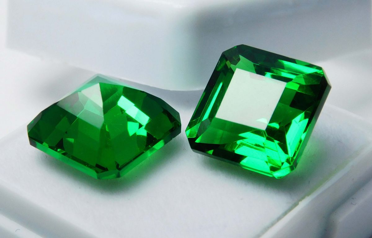 20 Ct Natural Tourmaline Green Square Shape Certifeid Loose Gemstones Pair