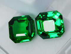 20 Ct Natural Tourmaline Green Square Shape Certifeid Loose Gemstones Pair