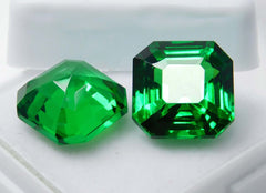 20 Ct Natural Tourmaline Green Square Shape Certifeid Loose Gemstones Pair