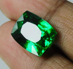 10 Ct Natural Tourmaline Green Cushion Shape Certifeid Loose Gemstones