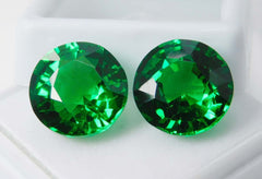 20 Ct Natural Tourmaline Green Round Shape Certifeid Loose Gemstones Pair