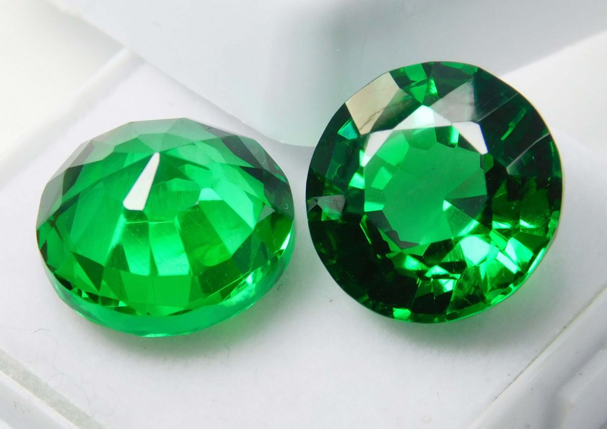 20 Ct Natural Tourmaline Green Round Shape Certifeid Loose Gemstones Pair