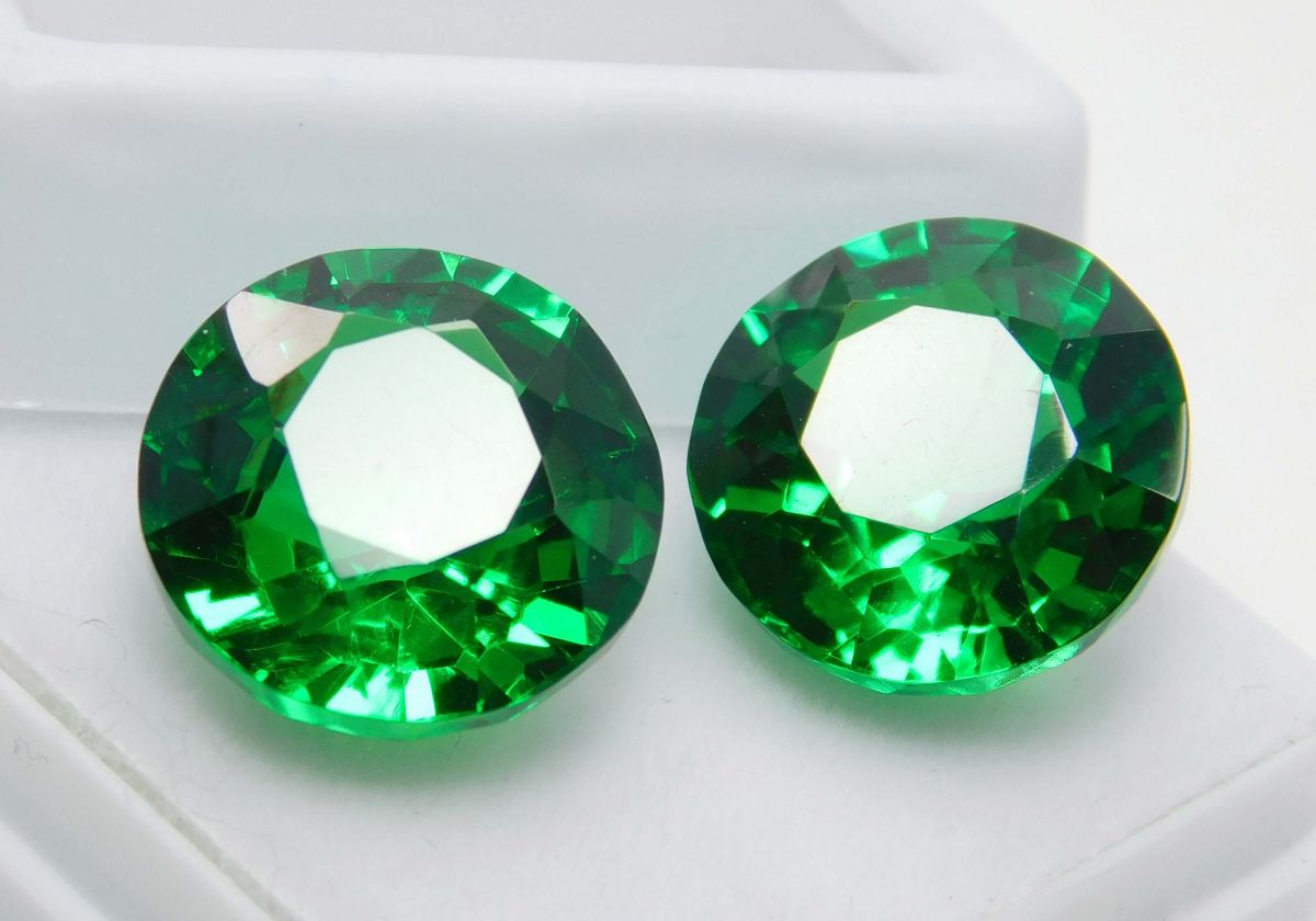 20 Ct Natural Tourmaline Green Round Shape Certifeid Loose Gemstones Pair