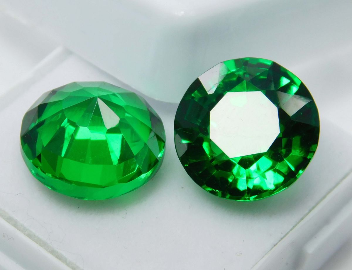 20 Ct Natural Tourmaline Green Round Shape Certifeid Loose Gemstones Pair