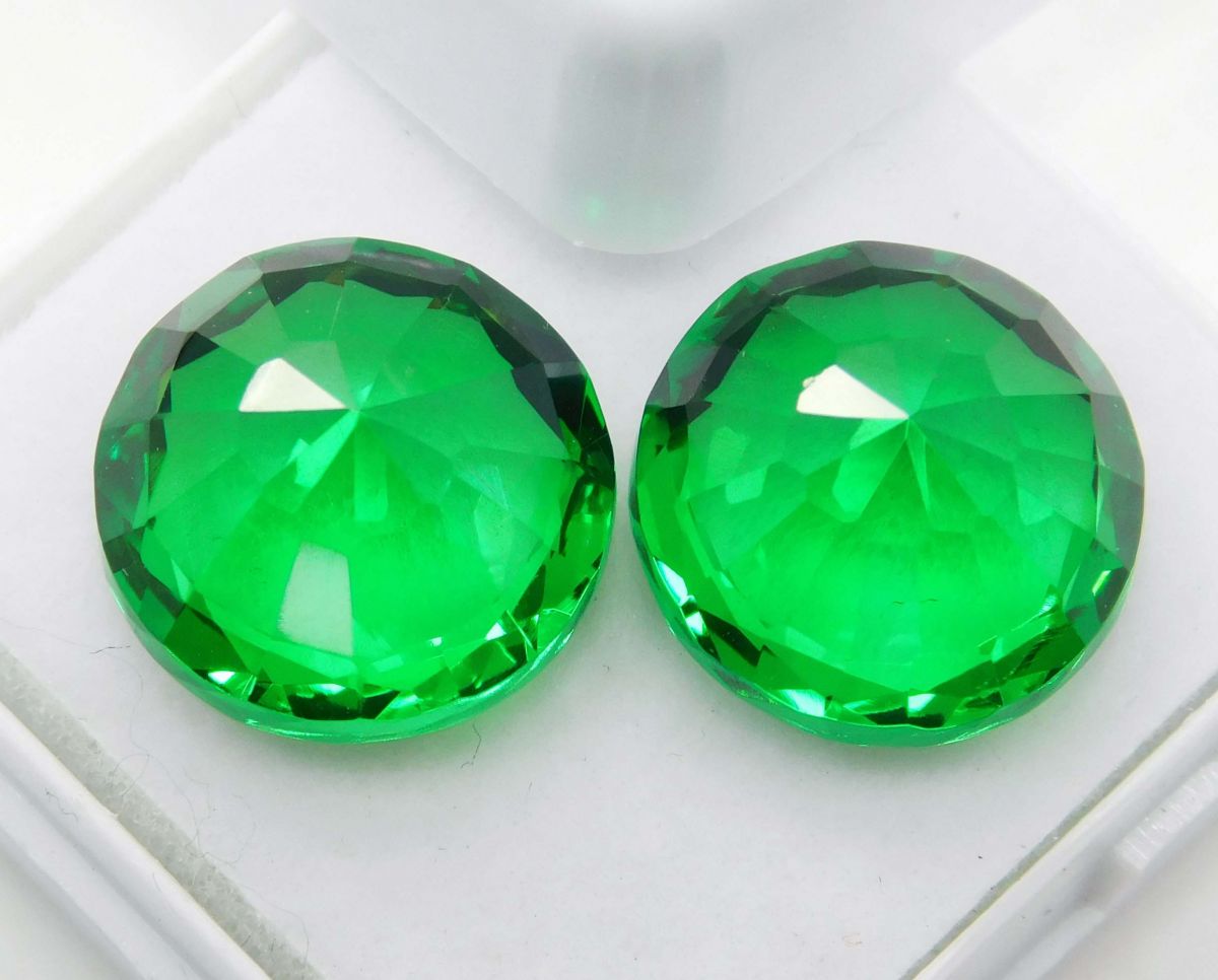 20 Ct Natural Tourmaline Green Round Shape Certifeid Loose Gemstones Pair