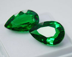 Natural Tourmaline Green Pear Shape 20.60 Ct CERTIFIED Loose Gemstones Pair