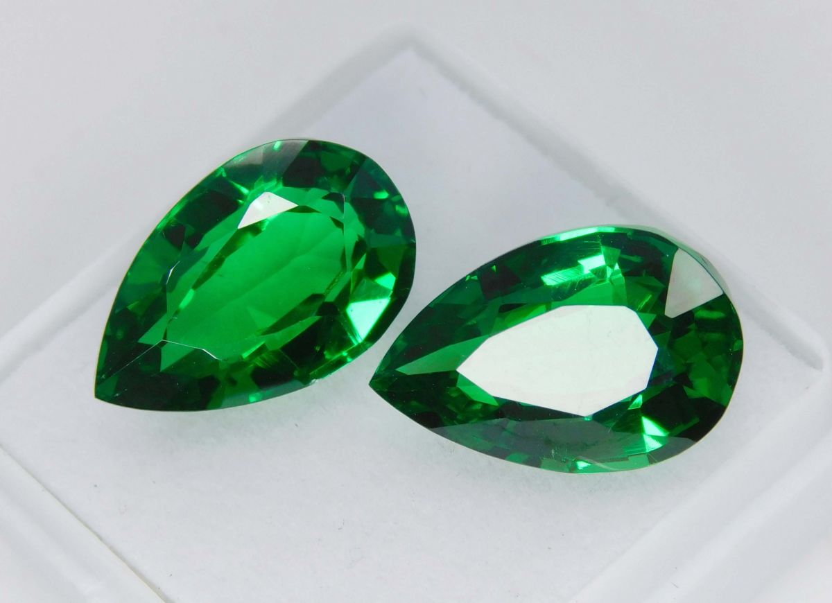 Natural Tourmaline Green Pear Shape 20.60 Ct CERTIFIED Loose Gemstones Pair