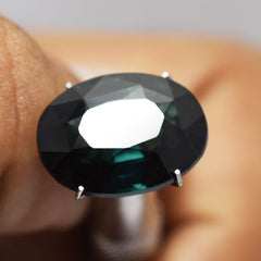 Natural Deep Green Oval Cut 10.45 Ct CERTIFIED Tourmaline Gemstone Ring Size
