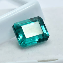 CERTIFIED Loose Gemstone 10.60 Ct Natural Green Unheated Emerald Cut Tourmaline