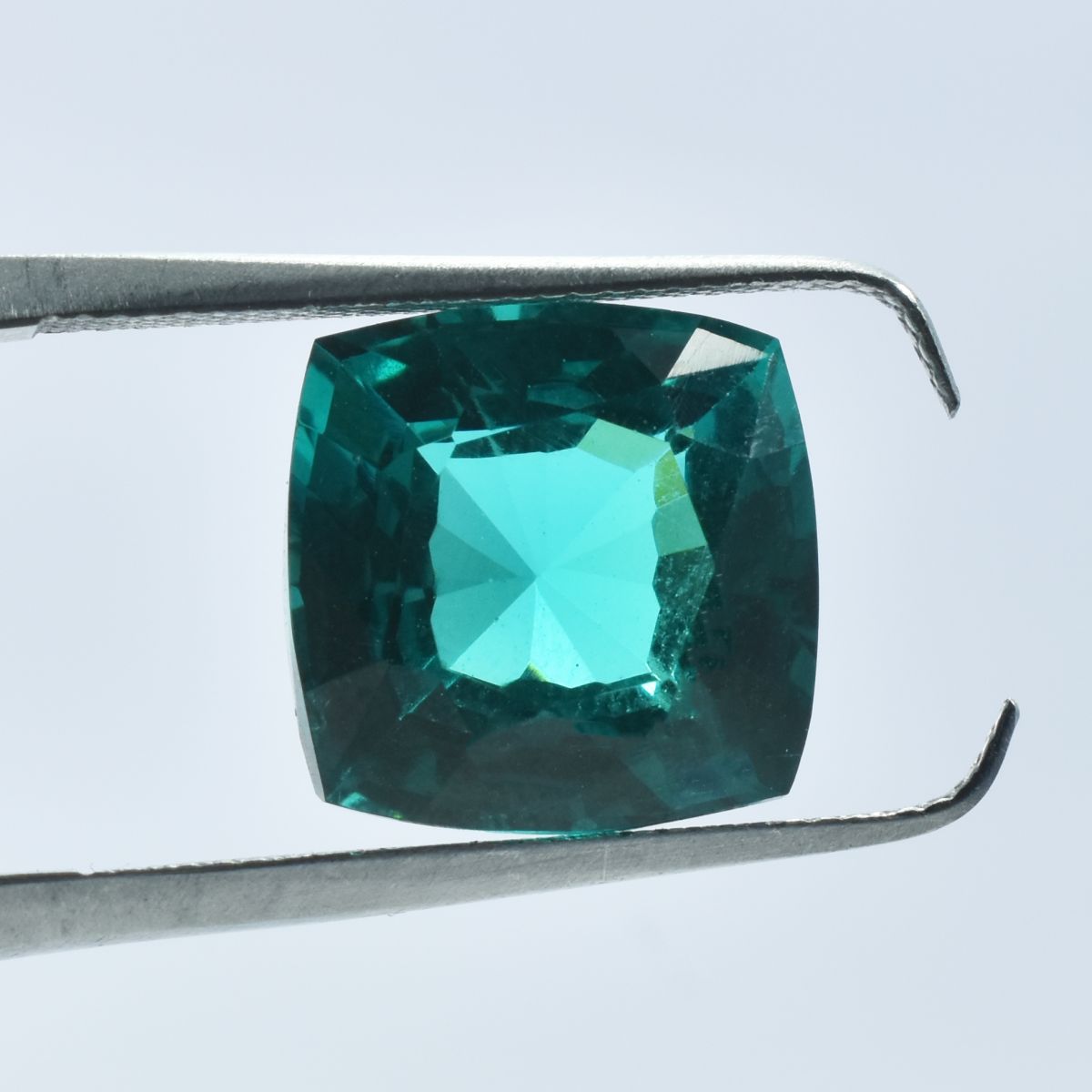 Square Cushion Cut 10.35 Ct NATURAL Green Tourmaline CERTIFIED Loose Gemstone