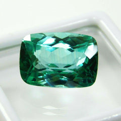 8 Ct Natural Loose Gemstone Tourmaline CERTIFIED Bluish Green Cushion Ring Size