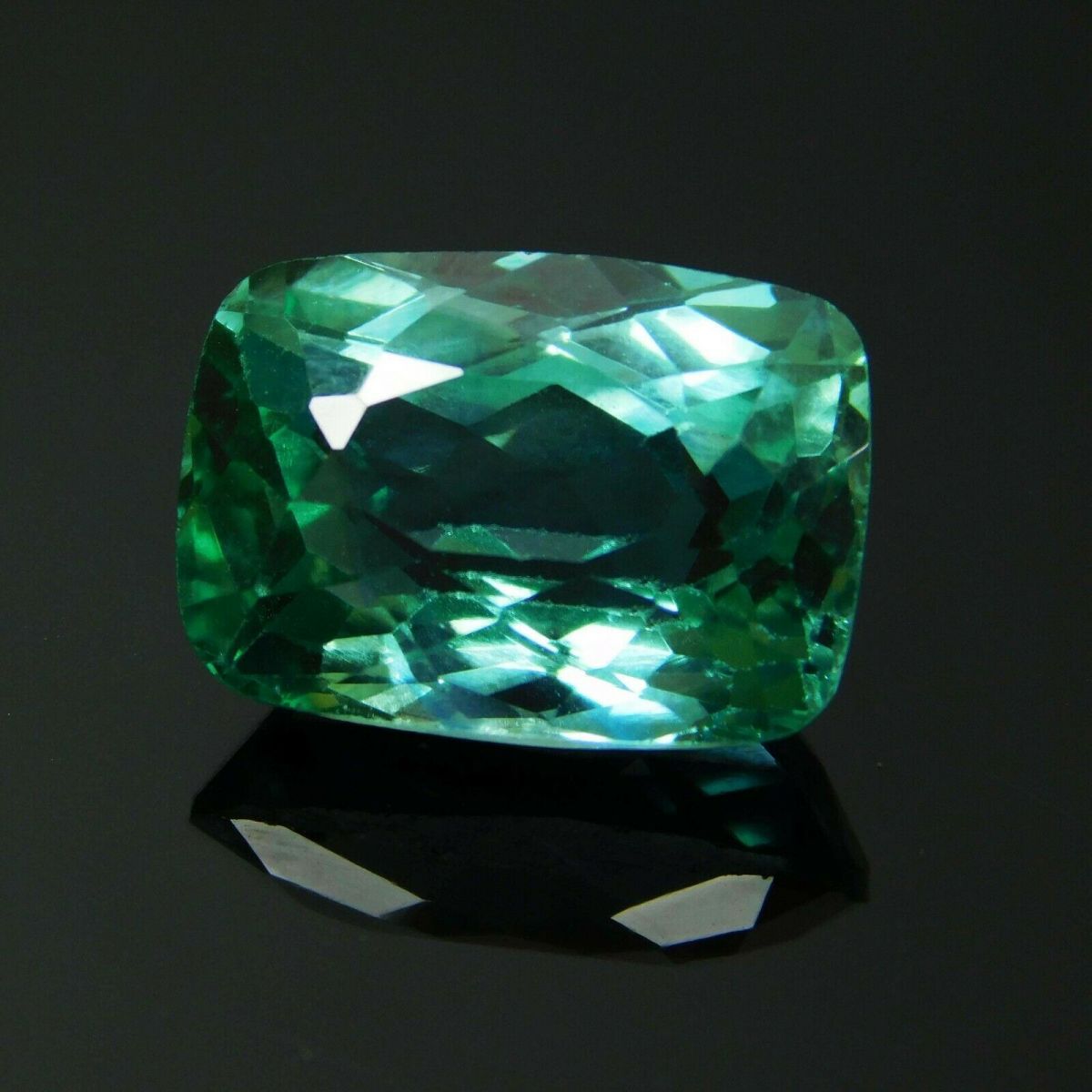 8 Ct Natural Loose Gemstone Tourmaline CERTIFIED Bluish Green Cushion Ring Size