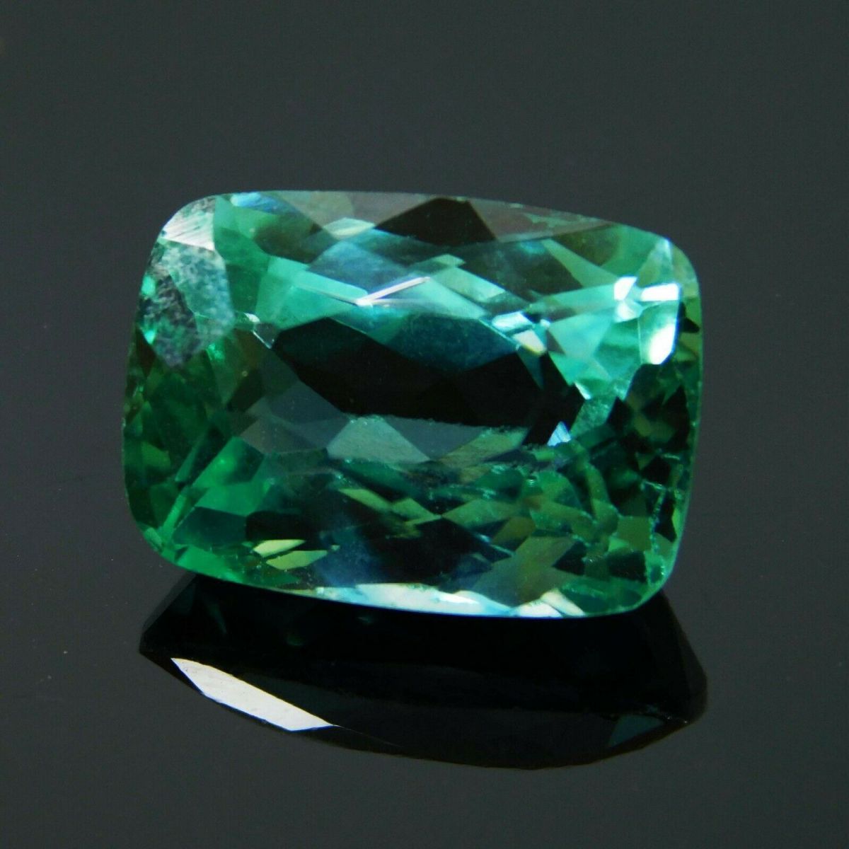 8 Ct Natural Loose Gemstone Tourmaline CERTIFIED Bluish Green Cushion Ring Size