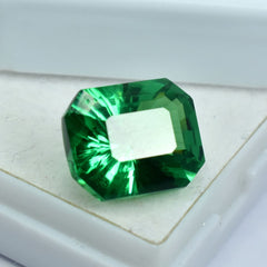 11.00 Ct Natural Green Tourmaline Emerald Shape CERTIFIED Loose Gemstone