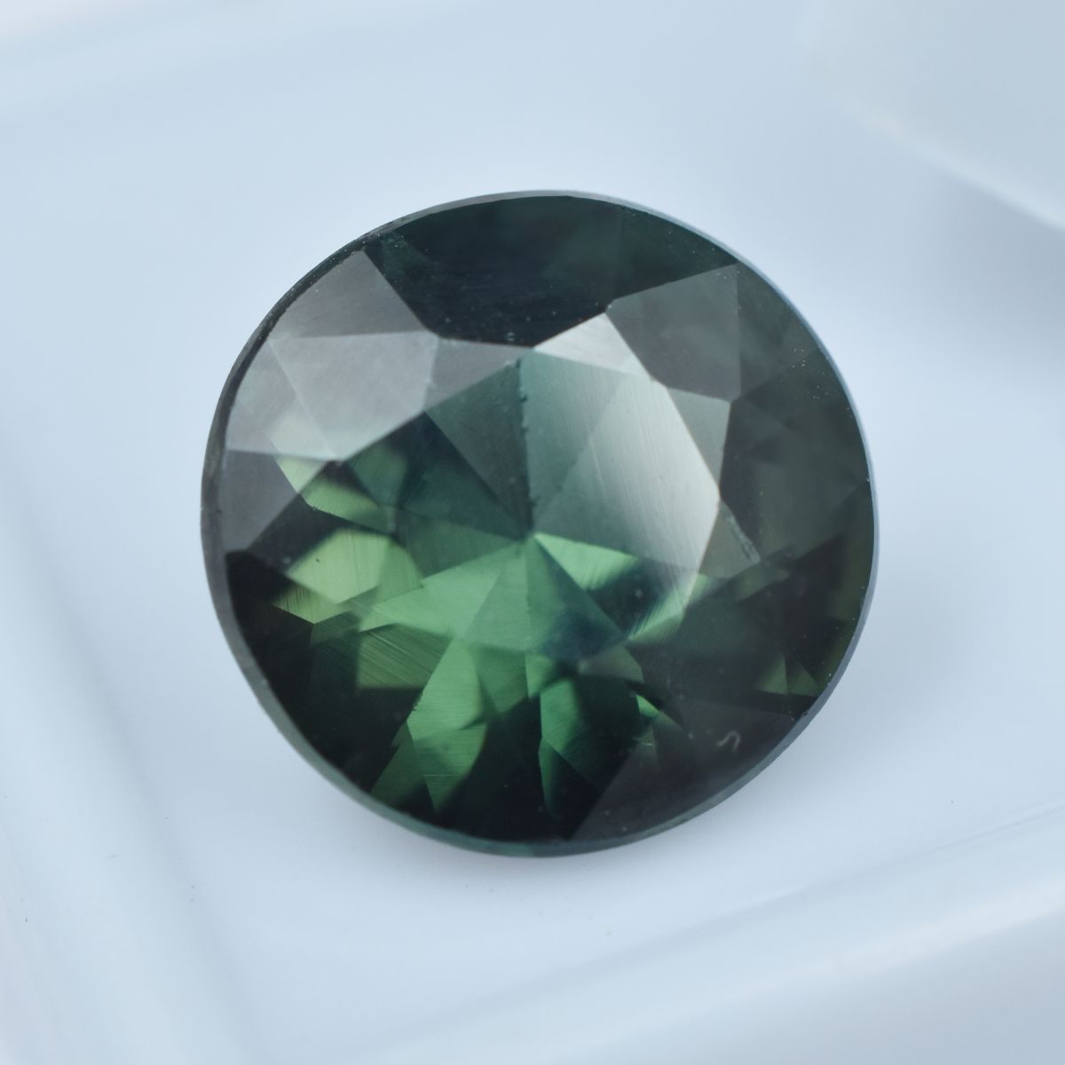 Round Cut Loose Gemstone 6.35 Carat CERTIFIED Natural Tourmaline Deep Green