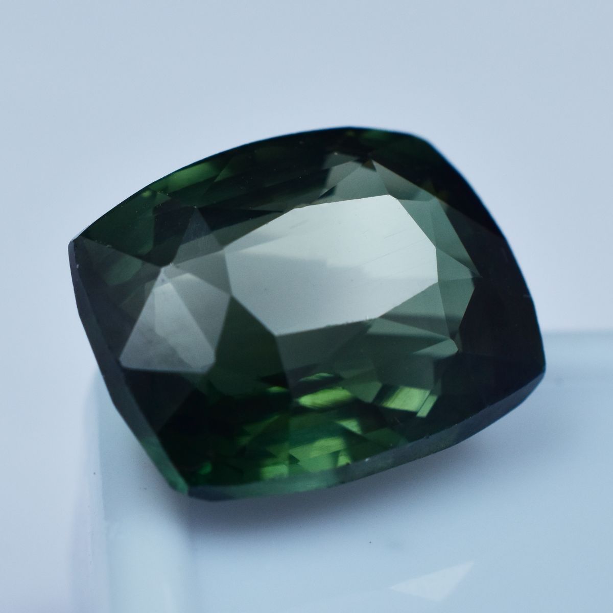 11.00 Ct Tourmaline Cushion Cut Deep Green Natural Loose Gemstone CERTIFIED