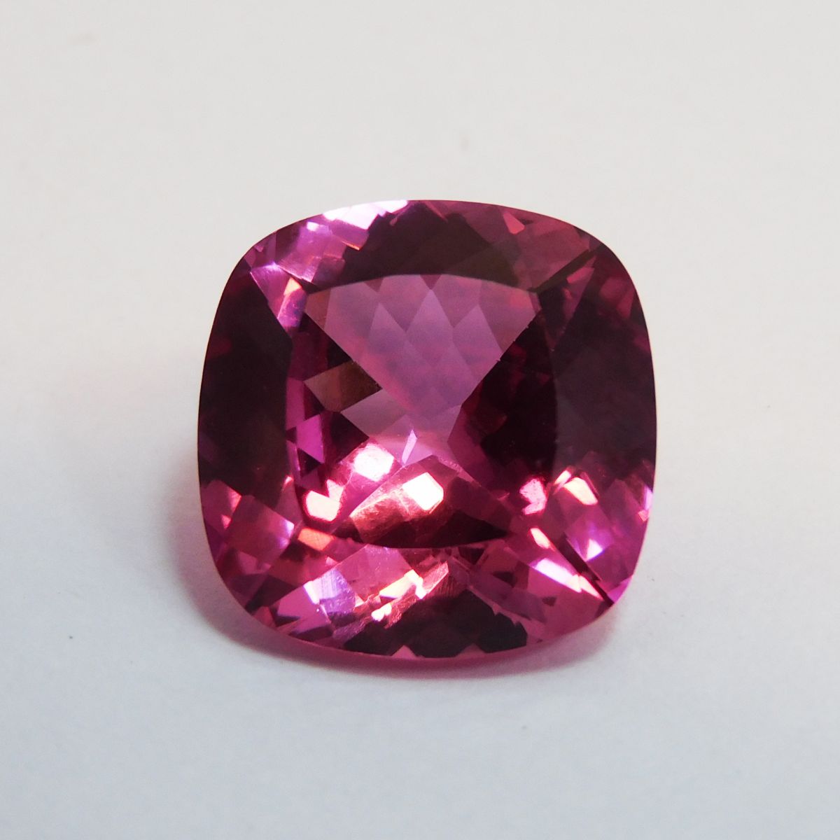 14.75 Ct CERTIFIED Natural Pink Tourmaline Square Cushion Cut Loose Gemstone