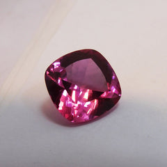 14.75 Ct CERTIFIED Natural Pink Tourmaline Square Cushion Cut Loose Gemstone