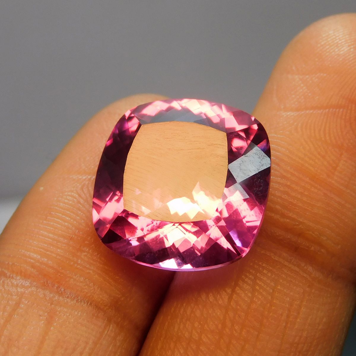 14.75 Ct CERTIFIED Natural Pink Tourmaline Square Cushion Cut Loose Gemstone