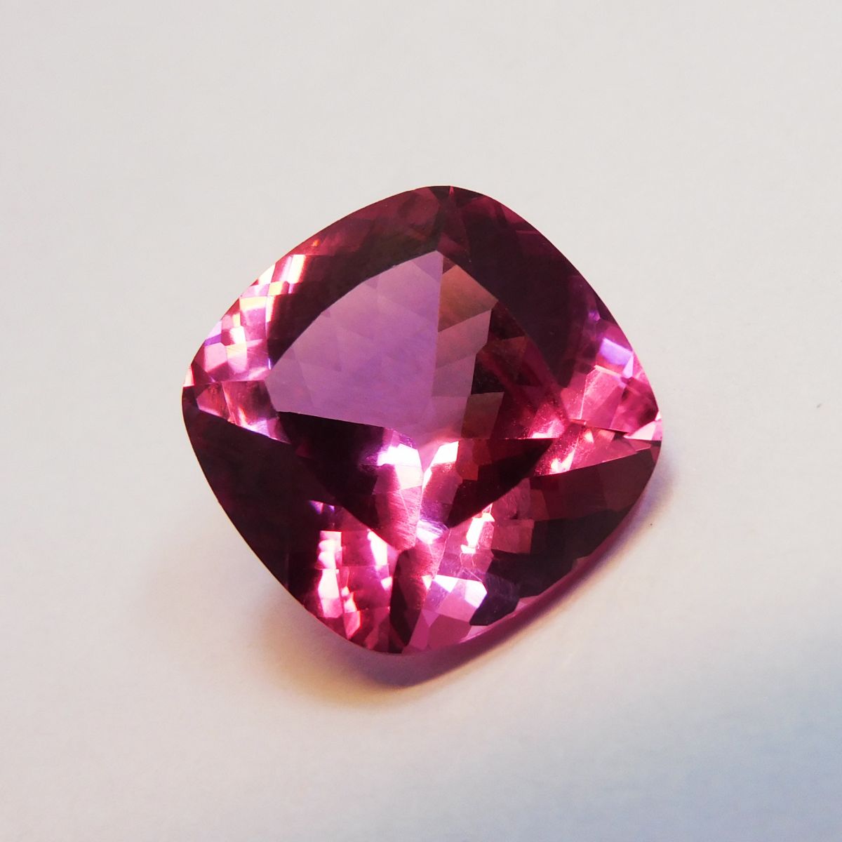 14.75 Ct CERTIFIED Natural Pink Tourmaline Square Cushion Cut Loose Gemstone