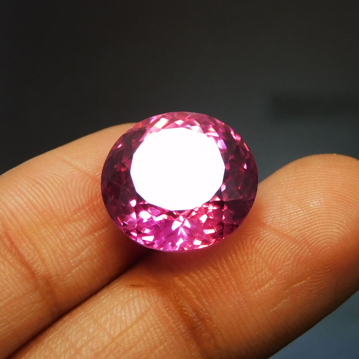 Pink Tourmaline Round Cut CERTIFIED Natural Sapphire 18.90 Ct Loose Gemstone