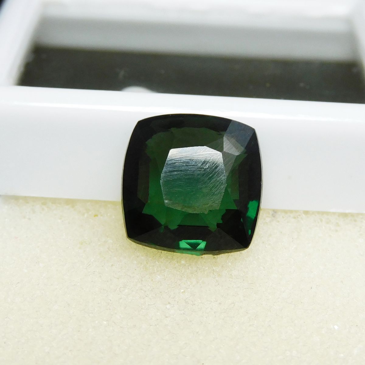 Natural Tourmaline Green Square Cushion Cut 8.45 Ct CERTIFIED Loose Gemstone