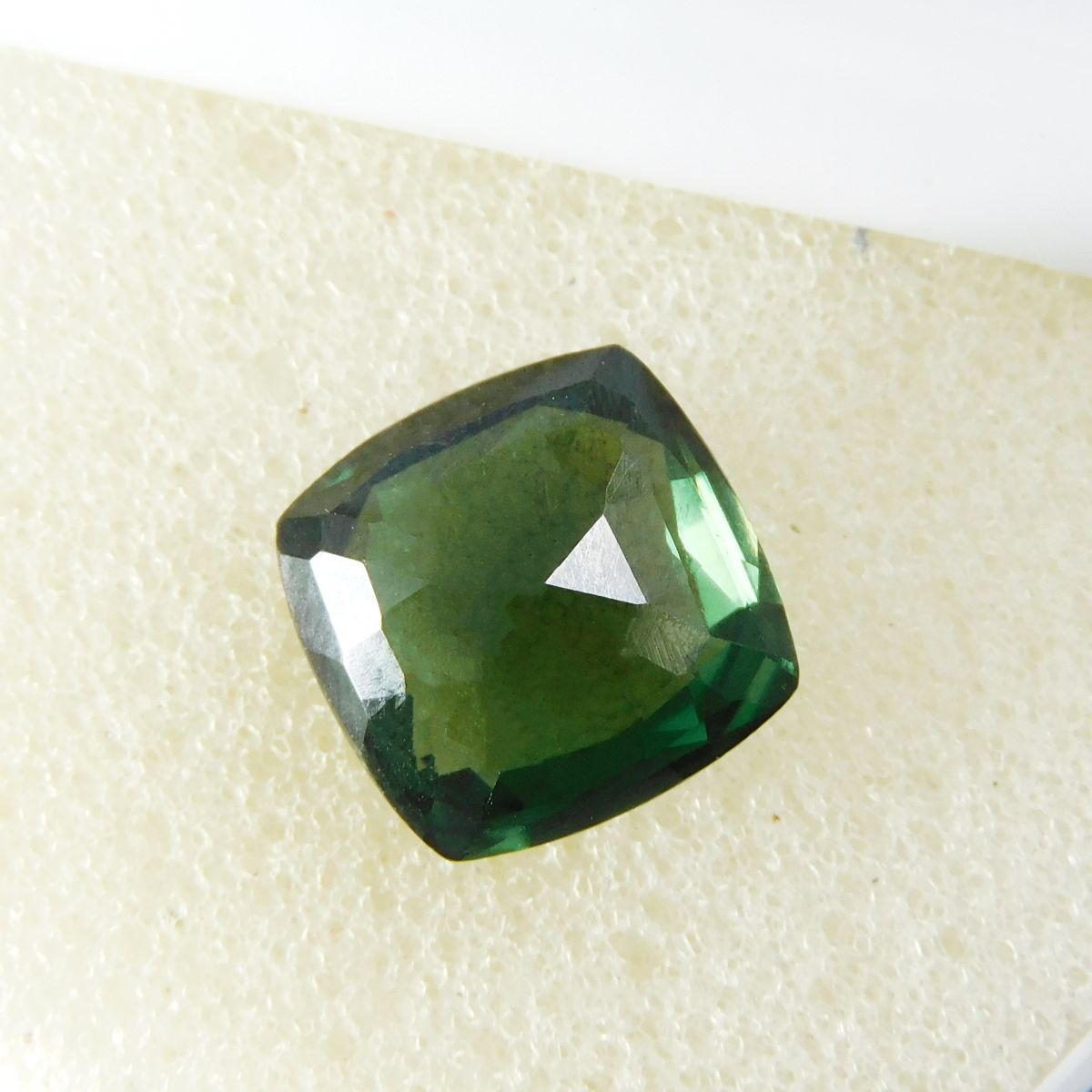 Natural Tourmaline Green Square Cushion Cut 8.45 Ct CERTIFIED Loose Gemstone