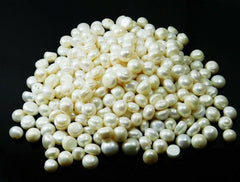 CERTIFIED Cabochon Cut 100 Pcs Natural White Pearl Lot Loose Gemstone