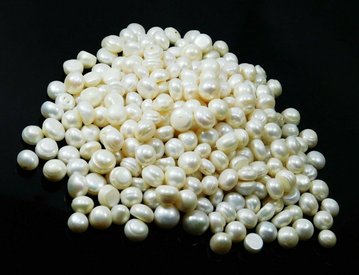 CERTIFIED Cabochon Cut 100 Pcs Natural White Pearl Lot Loose Gemstone