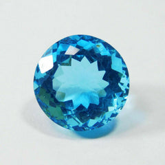 10 Ct Natural Aquamarine Round Shape loose Gemstone CERTIFIED Blue Ring Size