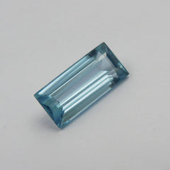 Natural Baguette Cut Loose Gemstone CERTIFIED 8.80 Ct A++ Blue Aquamarine