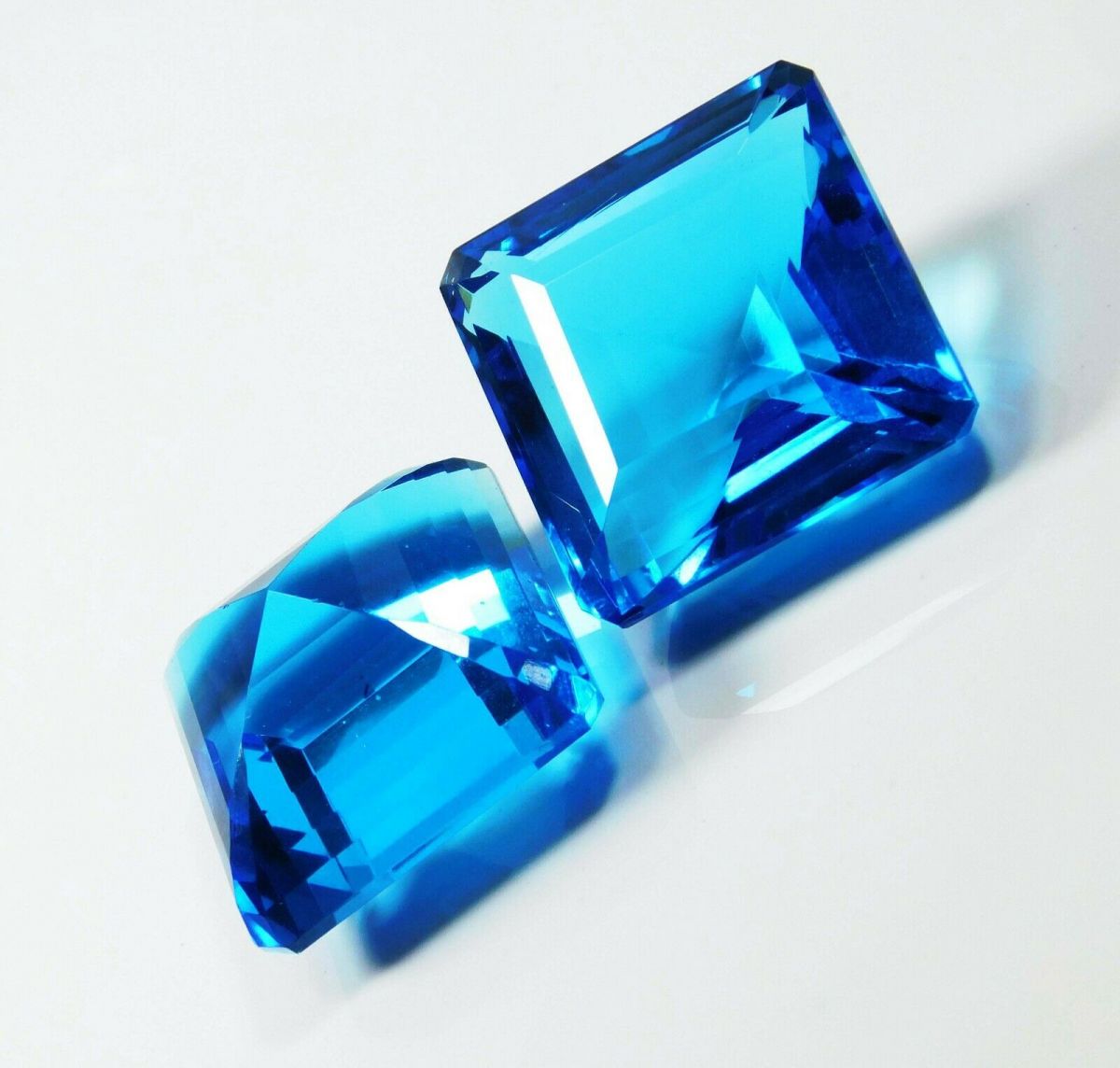 132 Ct AA++ Ocean Blue Square Cut Aquamarine CERTIFIED Loose Gemstone Pair