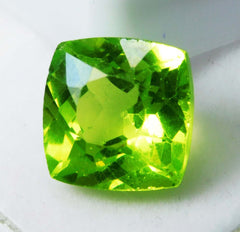 Natural Cushion Cut Green Peridot 11.20 Ct CERTIFIED Loose Gemstones