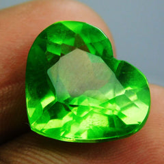 Natural Peridot Heart Shape 11 Carat Certified Loose Gemstone Ring Size Gem