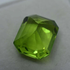 10.20 Ct Natural Green Peridot Emerald Cut CERTIFIED Excellent Loose Gemstone