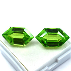 16 Ct CERTIFIED Pair Rare Natural Peridot Fancy Cut Green Loose Gemstone