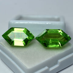 16 Ct CERTIFIED Pair Rare Natural Peridot Fancy Cut Green Loose Gemstone