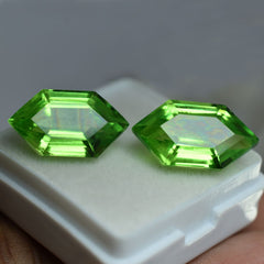 16 Ct CERTIFIED Pair Rare Natural Peridot Fancy Cut Green Loose Gemstone